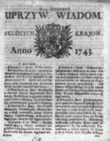 Uprzywilejowane Wiadomości z Cudzych Krajów 1743, Nr 342