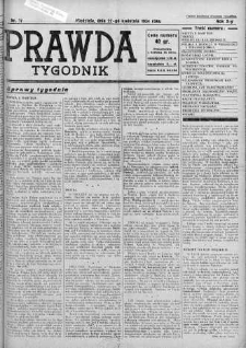 Tygodnik Prawda 22 kwiecień 1934 nr 17
