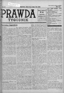 Tygodnik Prawda 20 maj 1934 nr 21