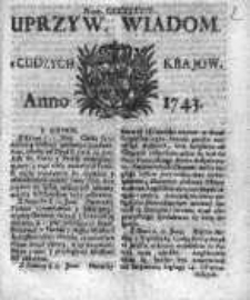 Uprzywilejowane Wiadomości z Cudzych Krajów 1743, Nr 344