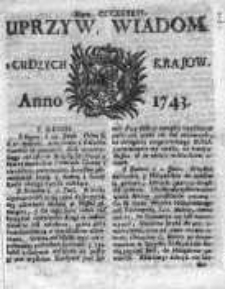 Uprzywilejowane Wiadomości z Cudzych Krajów 1743, Nr 346