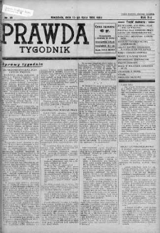 Tygodnik Prawda 15 lipiec 1934 nr 29