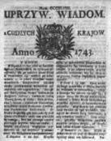 Uprzywilejowane Wiadomości z Cudzych Krajów 1743, Nr 348