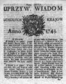 Uprzywilejowane Wiadomości z Cudzych Krajów 1743, Nr 351