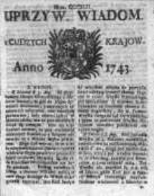 Uprzywilejowane Wiadomości z Cudzych Krajów 1743, Nr 342a