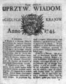 Uprzywilejowane Wiadomości z Cudzych Krajów 1743, Nr 355