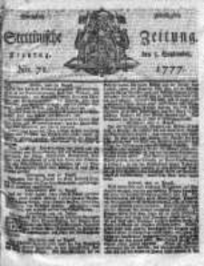 Stettinische Zeitung. Königlich privilegirte 1777, Nr 71