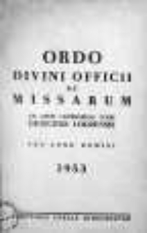 Ordo Divini Officii ac Missarum ad usum Vernerabilis Cleri Dioecesis Lodzensis pro Anno Domini 1953