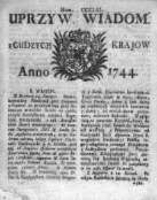 Uprzywilejowane Wiadomości z Cudzych Krajów 1744, Nr 361