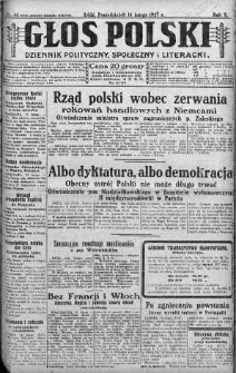Głos Polski : dziennik polityczny, społeczny i literacki 14 luty 1927 nr 44