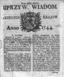 Uprzywilejowane Wiadomości z Cudzych Krajów 1744, Nr 377
