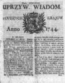 Uprzywilejowane Wiadomości z Cudzych Krajów 1744, Nr 380