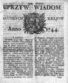 Uprzywilejowane Wiadomości z Cudzych Krajów 1744, Nr 405
