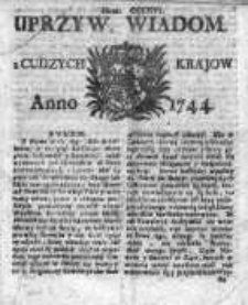 Uprzywilejowane Wiadomości z Cudzych Krajów 1744, Nr 406