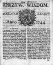 Uprzywilejowane Wiadomości z Cudzych Krajów 1744, Nr 408