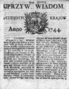 Uprzywilejowane Wiadomości z Cudzych Krajów 1744, Nr 409