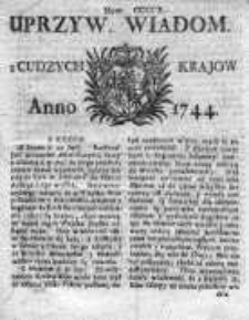 Uprzywilejowane Wiadomości z Cudzych Krajów 1744, Nr 410