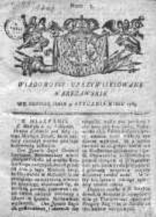 Wiadomości Uprzywilejowane Warszawskie 1763, Nr 2