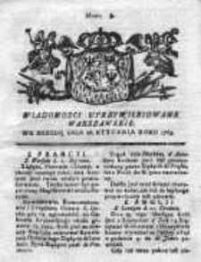 Wiadomości Uprzywilejowane Warszawskie 1763, Nr 8