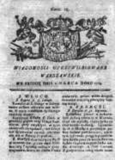 Wiadomości Uprzywilejowane Warszawskie 1763, Nr 18