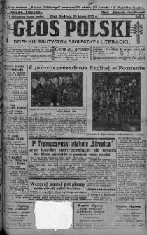 Głos Polski : dziennik polityczny, społeczny i literacki 20 luty 1927 nr 50