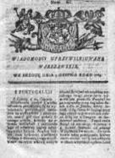 Wiadomości Uprzywilejowane Warszawskie 1763, Nr 62