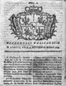 Wiadomości Warszawskie 1765, Nr 2