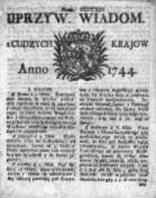 Uprzywilejowane Wiadomości z Cudzych Krajów 1744, Nr 413