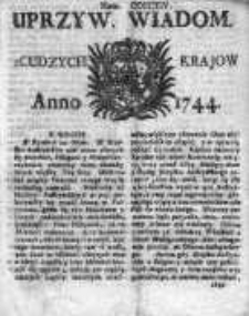 Uprzywilejowane Wiadomości z Cudzych Krajów 1744, Nr 414