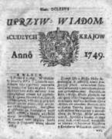 Uprzywilejowane Wiadomości z Cudzych Krajów 1749, Nr 677