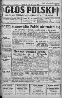 Głos Polski : dziennik polityczny, społeczny i literacki 22 luty 1927 nr 52