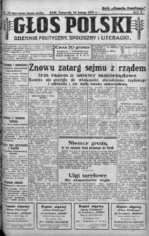 Głos Polski : dziennik polityczny, społeczny i literacki 24 luty 1927 nr 54
