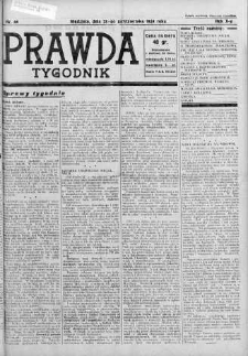 Tygodnik Prawda 28 październik 1934 nr 44