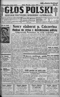 Głos Polski : dziennik polityczny, społeczny i literacki 1 marzec 1927 nr 59