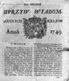 Uprzywilejowane Wiadomości z Cudzych Krajów 1749, Nr 690