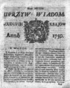Uprzywilejowane Wiadomości z Cudzych Krajów 1750, Nr 716