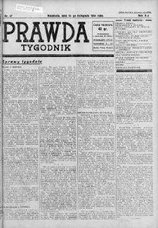 Tygodnik Prawda 18 listopad 1934 nr 47
