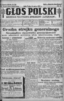 Głos Polski : dziennik polityczny, społeczny i literacki 16 marzec 1927 nr 74