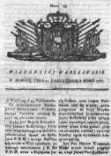 Wiadomości Warszawskie 1767, Nr 85