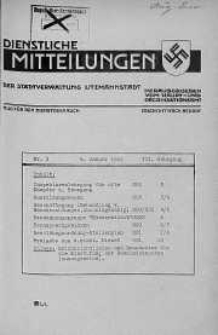 Dienstliche Mitteilungen die Stadtverwaltung Litzmannstadt 5 styczeń 1942 nr 1