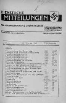 Dienstliche Mitteilungen die Stadtverwaltung Litzmannstadt 20 luty 1942 nr 4