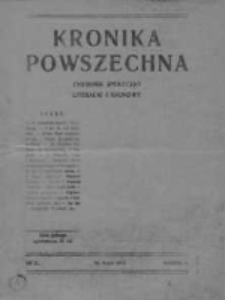 Kronika Powszechna.Tygodnik społeczny literacki i naukowy, 1911, R.2, Nr 21