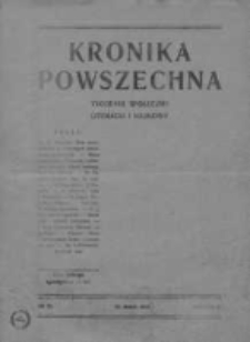 Kronika Powszechna.Tygodnik społeczny literacki i naukowy, 1911, R.2, Nr 22