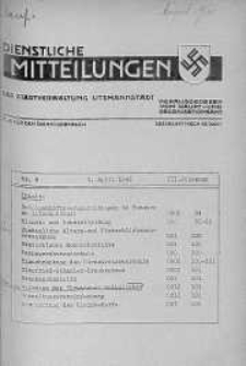 Dienstliche Mitteilungen die Stadtverwaltung Litzmannstadt 3 kwiecień 1942 nr 8