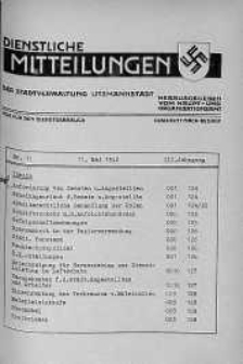 Dienstliche Mitteilungen die Stadtverwaltung Litzmannstadt 11 maj 1942 nr 11