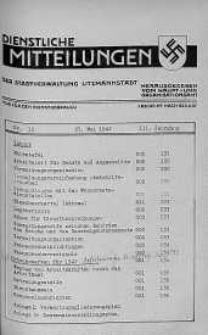 Dienstliche Mitteilungen die Stadtverwaltung Litzmannstadt 27 maj 1942 nr 12