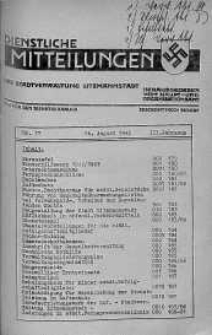 Dienstliche Mitteilungen die Stadtverwaltung Litzmannstadt 26 sierpień 1942 nr 17