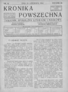 Kronika Powszechna. Tygodnik społeczny literacki i naukowy, 1912, II, T.3, Nr 46