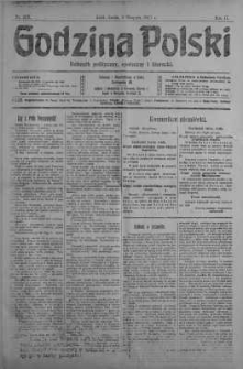 Godzina Polski : dziennik polityczny, społeczny i literacki 8 sierpień 1917 nr 215