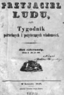 Przyjaciel Ludu czyli Tygodnik potrzebnych i pożytecznych wiadomości 1846, R.14, Nr 1